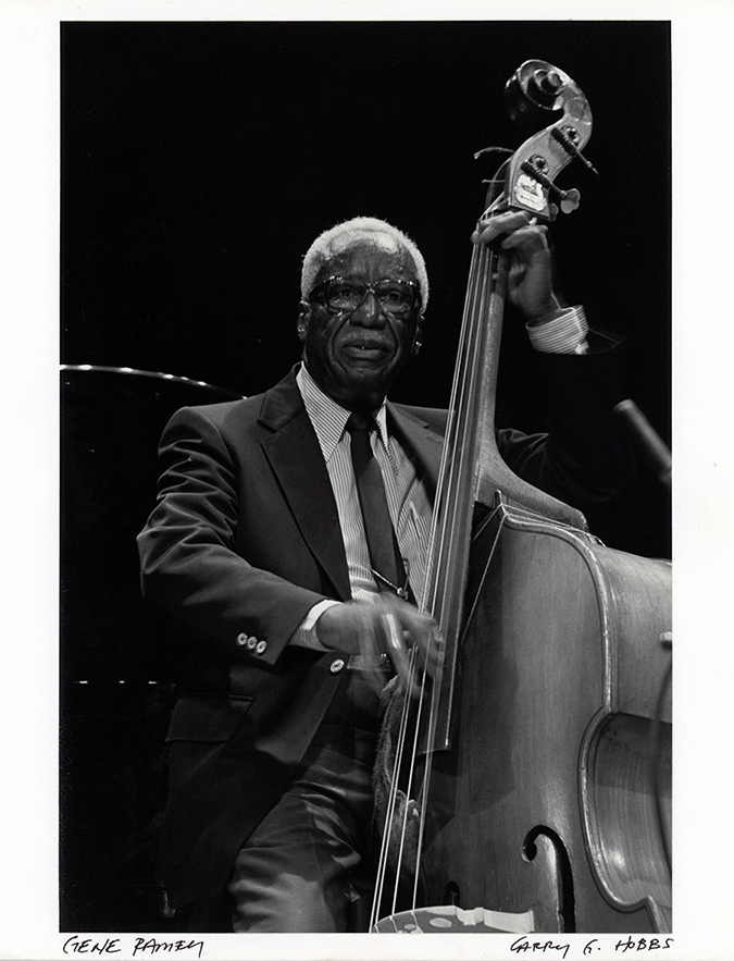 Gene Ramey with his Bass. Texas Music Museum Archives